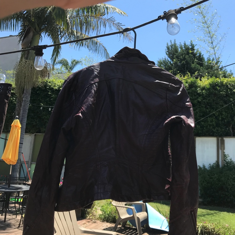 Free people vegan red leather coat